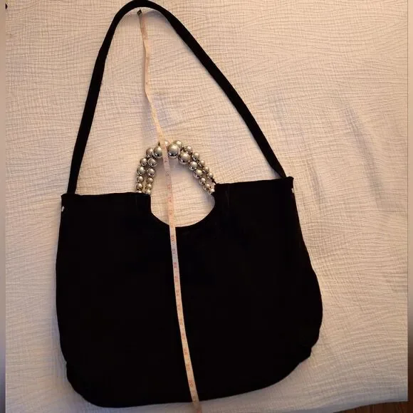 Zara black suede hobo bag limited edition - Picture 7 of 9